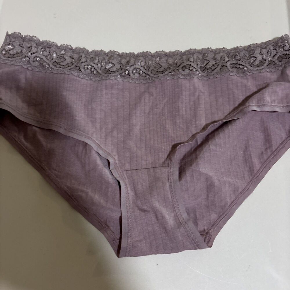 Felina N51995 Cotton Mix Bikini Pantie Lace Top US size Medium 2 Pack  Colors